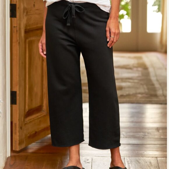Frank & Eileen Black Cropped Sweatpants Size Large - Picture 1 of 3